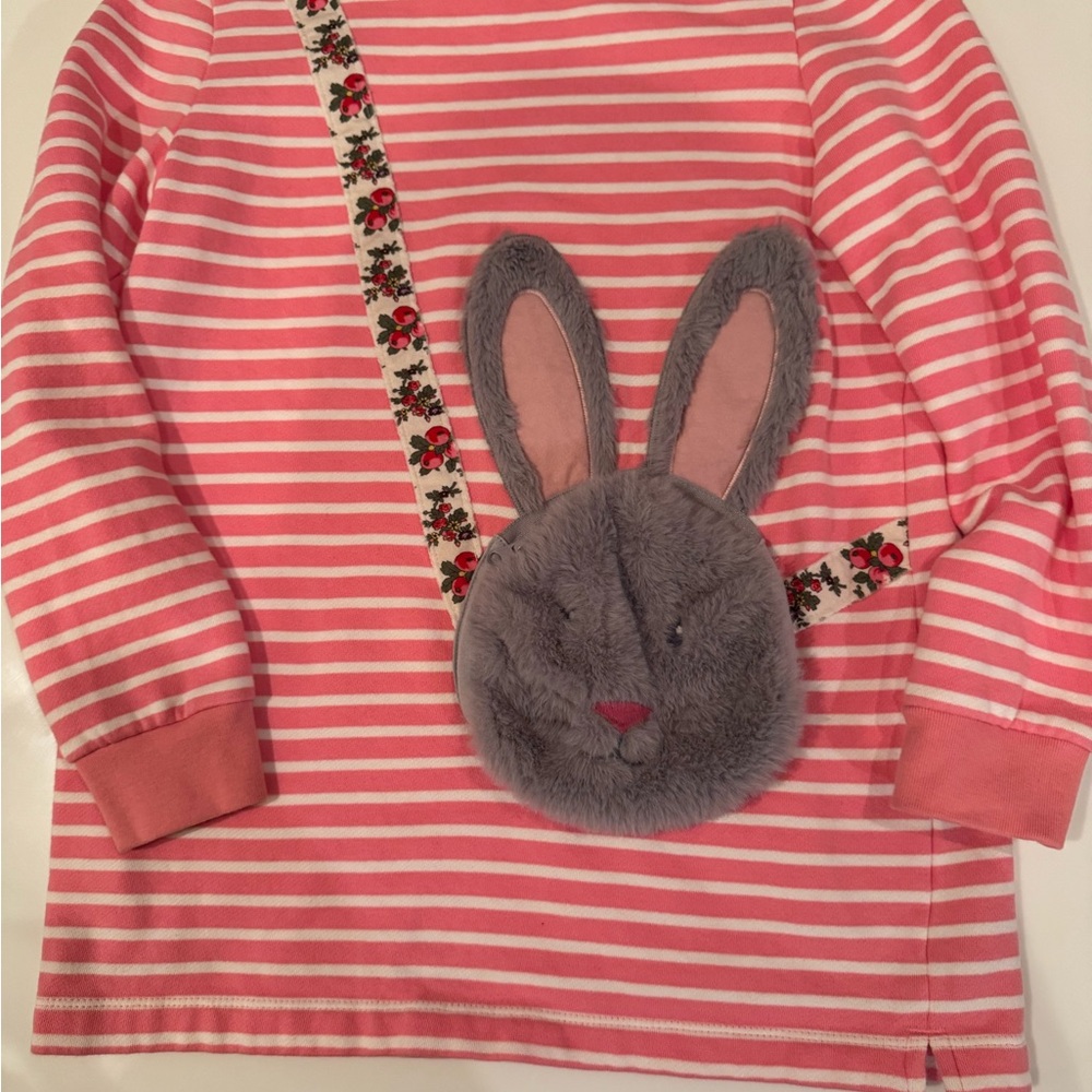 Mini Boden Pink and White Bunny Purse Tunic